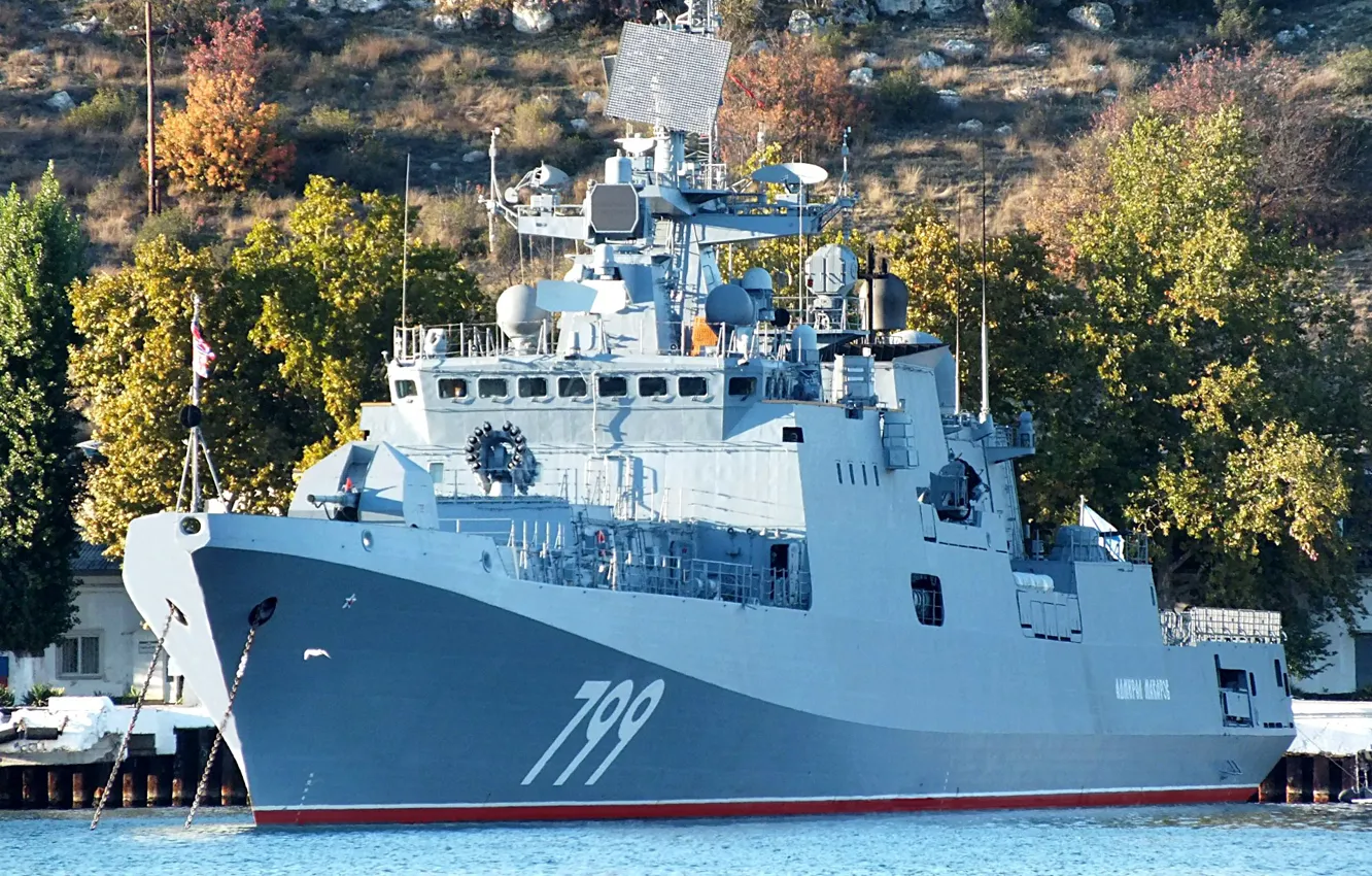 Фото обои фрегат, вмф, севастополь, проект 11356, адмирал макаров