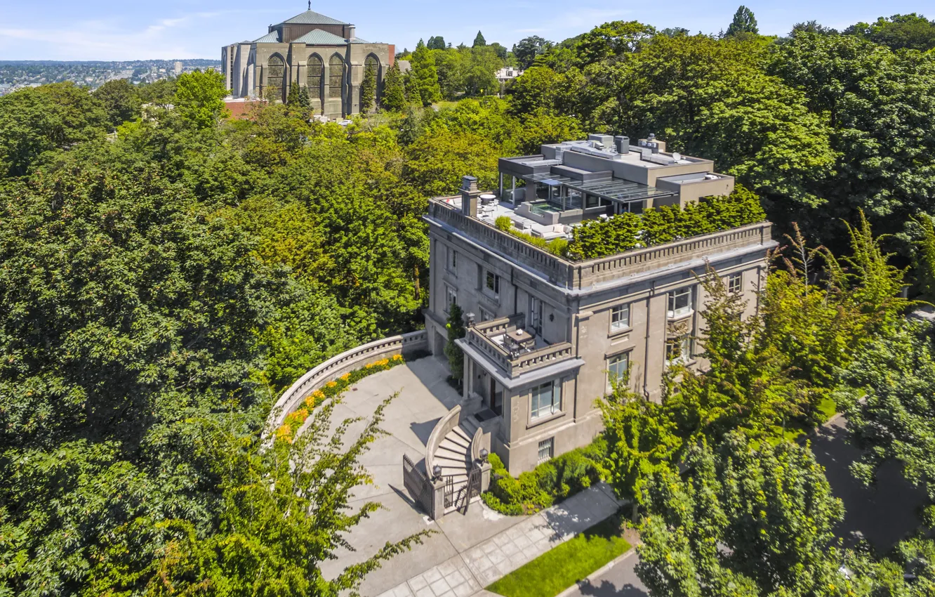 Фото обои зелень, парк, замок, архитектура, Гарвард, by Stuart Silk Architects, Harvard-Belmont Residence