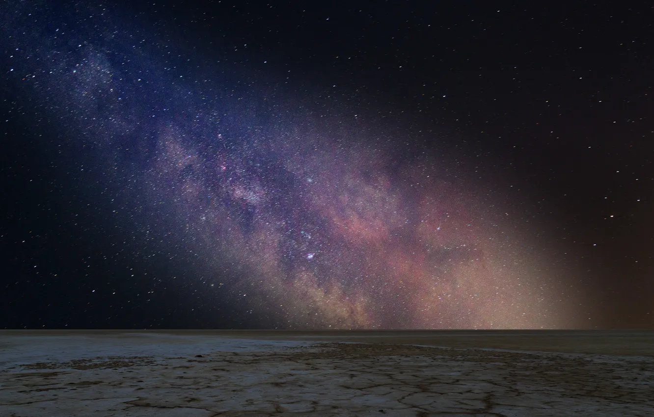 Фото обои космос, звезды, поверхность, ночь, пространство, млечный путь