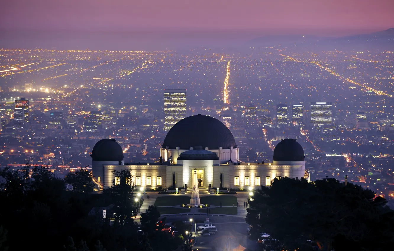 Фото обои city, город, USA, Los Angeles, California, Griffith Observatory