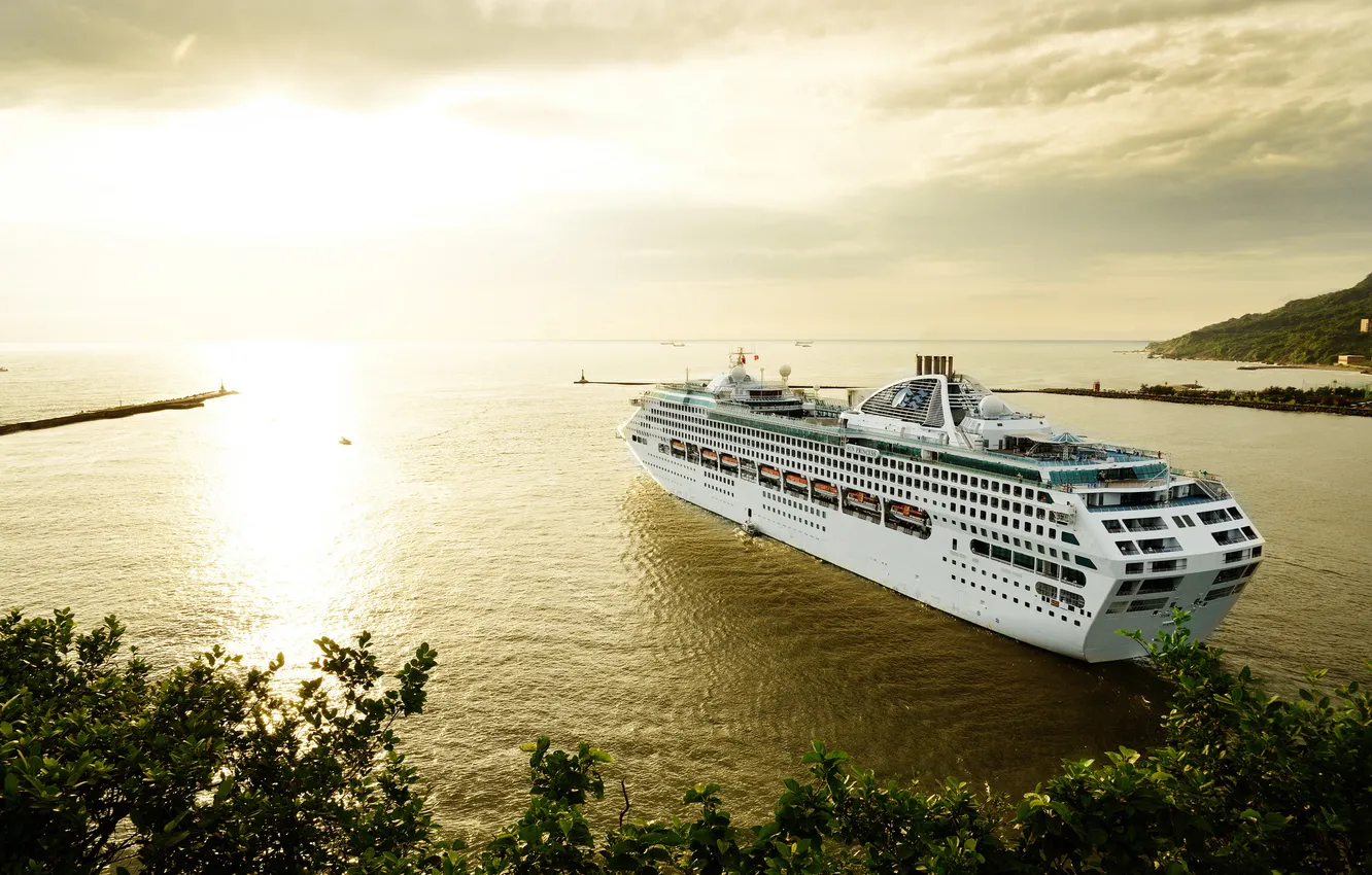 Фото обои море, лайнер, круиз, Sun Princess