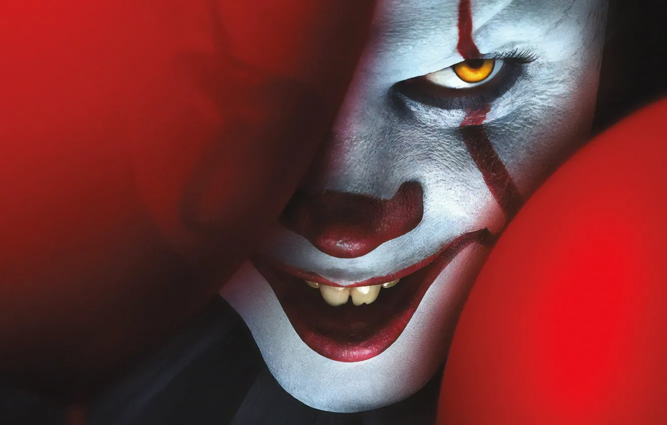 Фото обои шарики, клоун, Bill Skarsgård, Оно, Билл Скарсгард, It Chapter Two