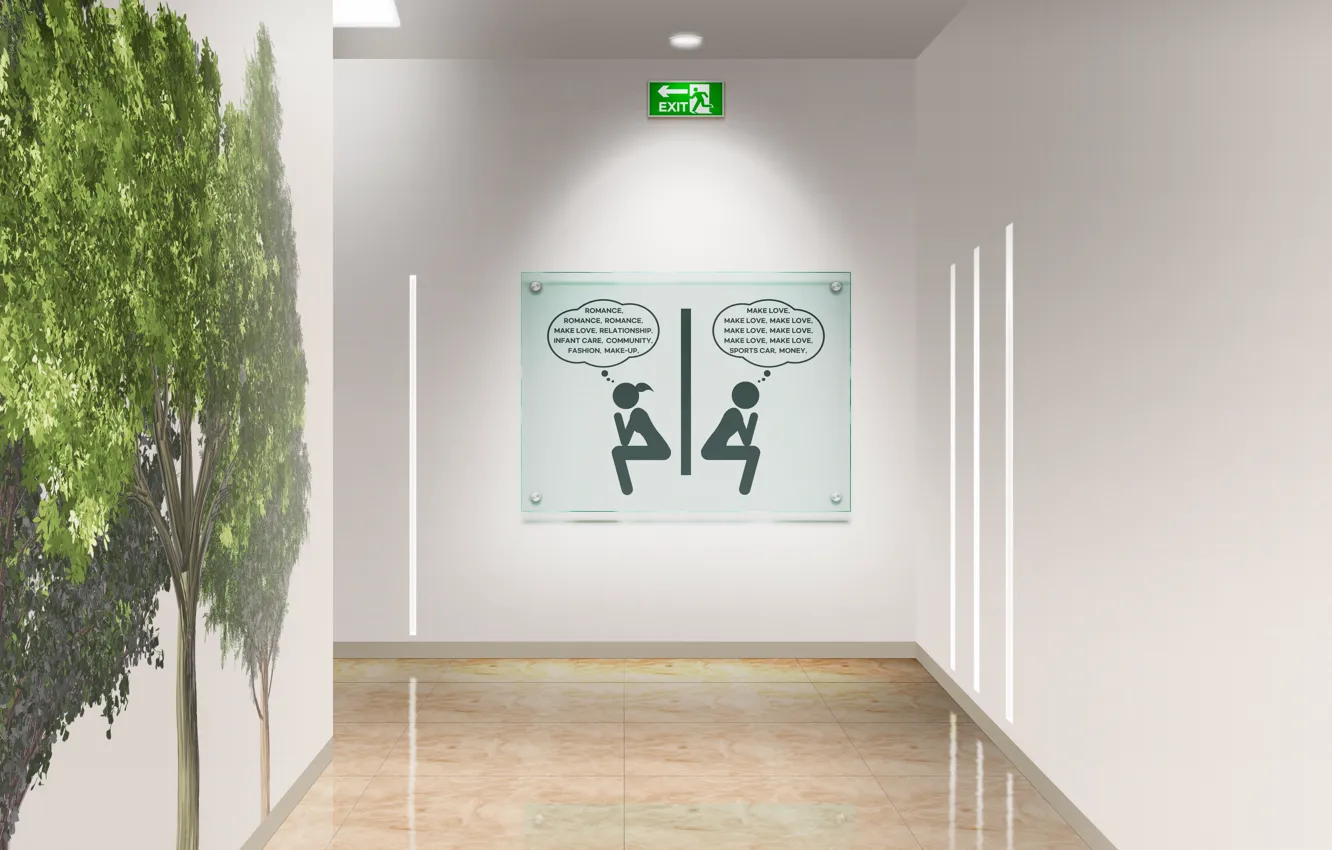 Фото обои sign, public restroom, toilet sign