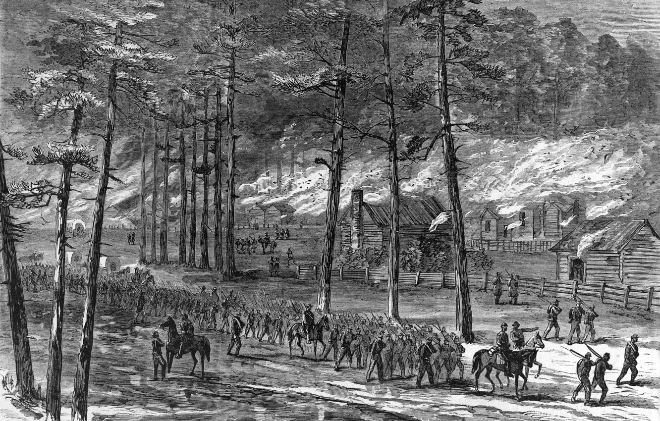 Фото обои sherman's march through south carolina, American Civil War, Carolinas Campaign