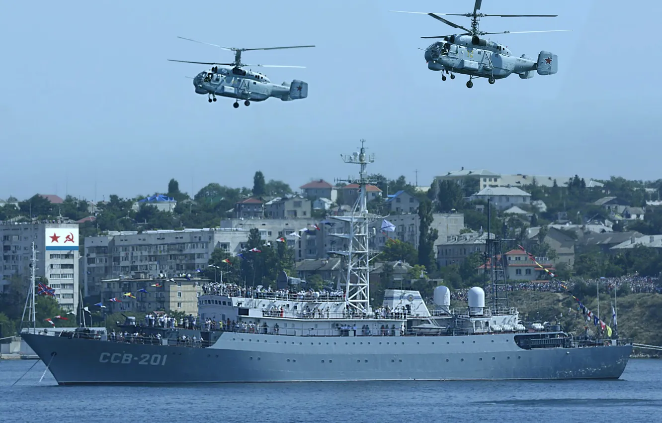 Фото обои День ВМФ, средний разведывательный, корабль ССВ-201