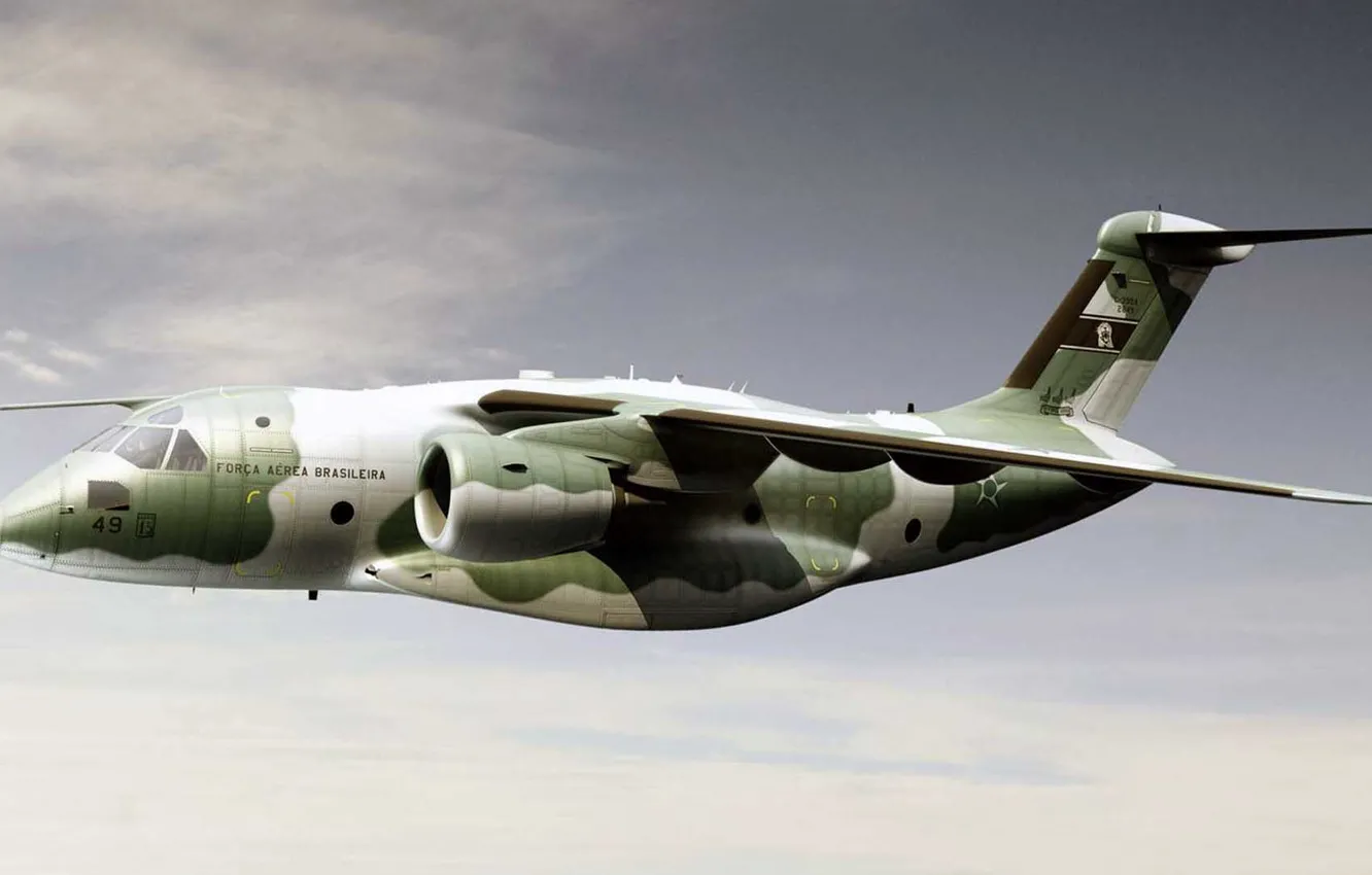Фото обои бразилия, Двухмоторный высокоплан с крылом умеренной стреловидности, Embraer, средний транспортный самолёт, KC-390