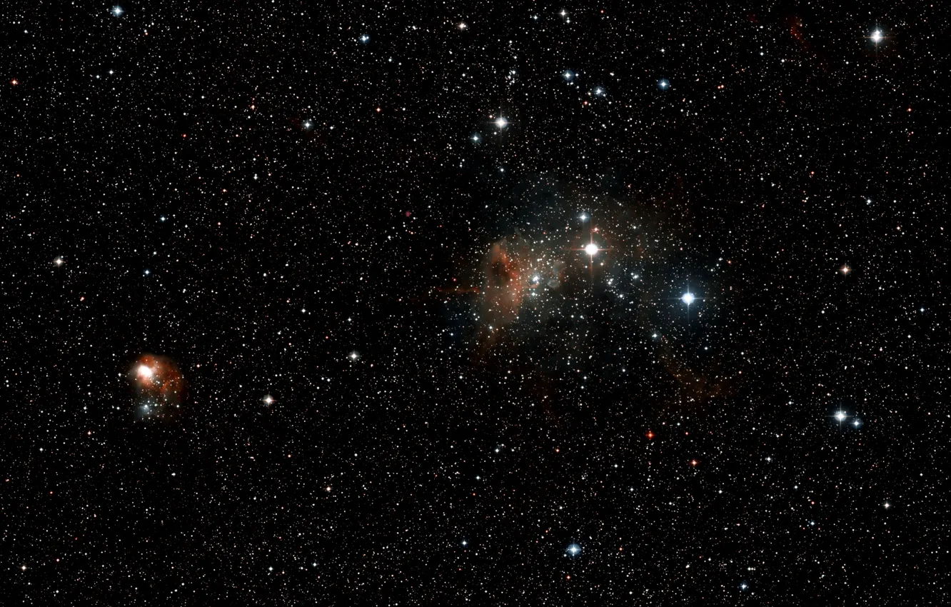 Фото обои Stars, Nebula, Star Forming Region, Digitized Sky Survey 2, DSS 2, Gas Clouds, Field Overview, …
