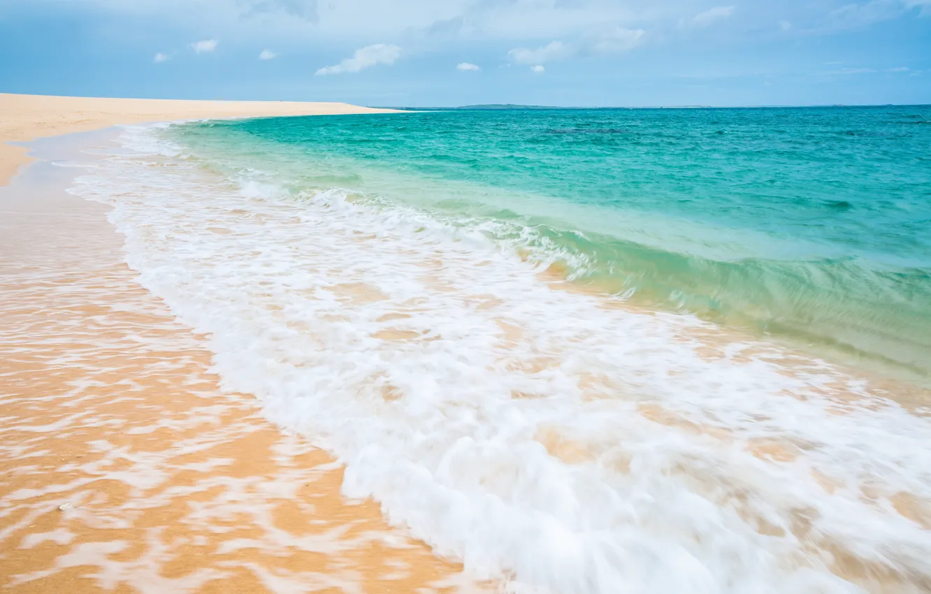 Фото обои песок, море, пляж, небо