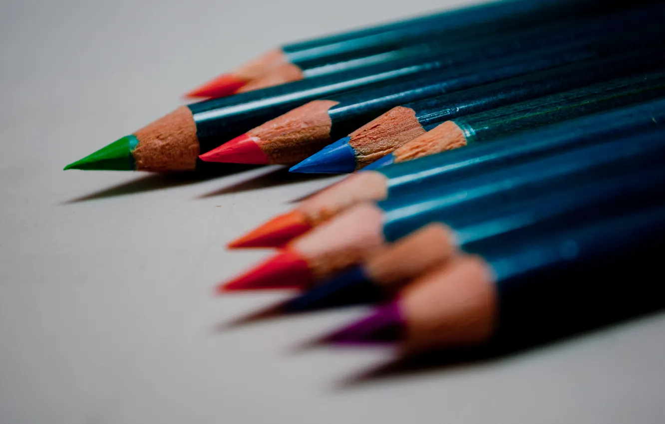 Фото обои макро, цветные, цвет, карандаши, рисование