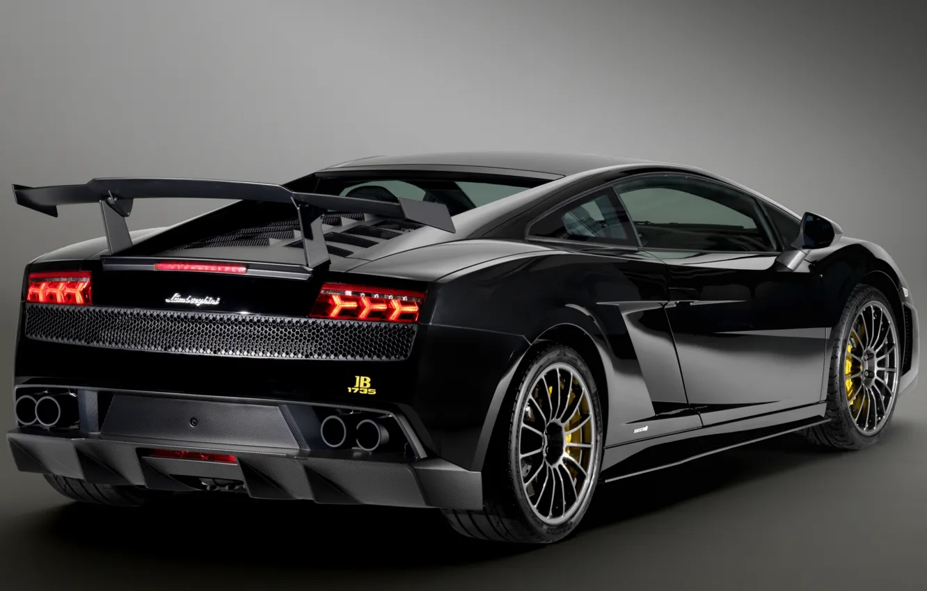 Фото обои черный, Lamborghini, Gallardo, задок, ламборгини, LP570-4, Blancpain Edition