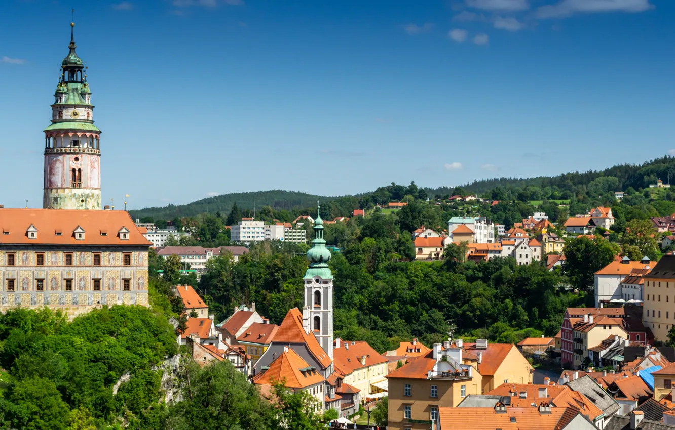 Прага Крумлов обои панорама