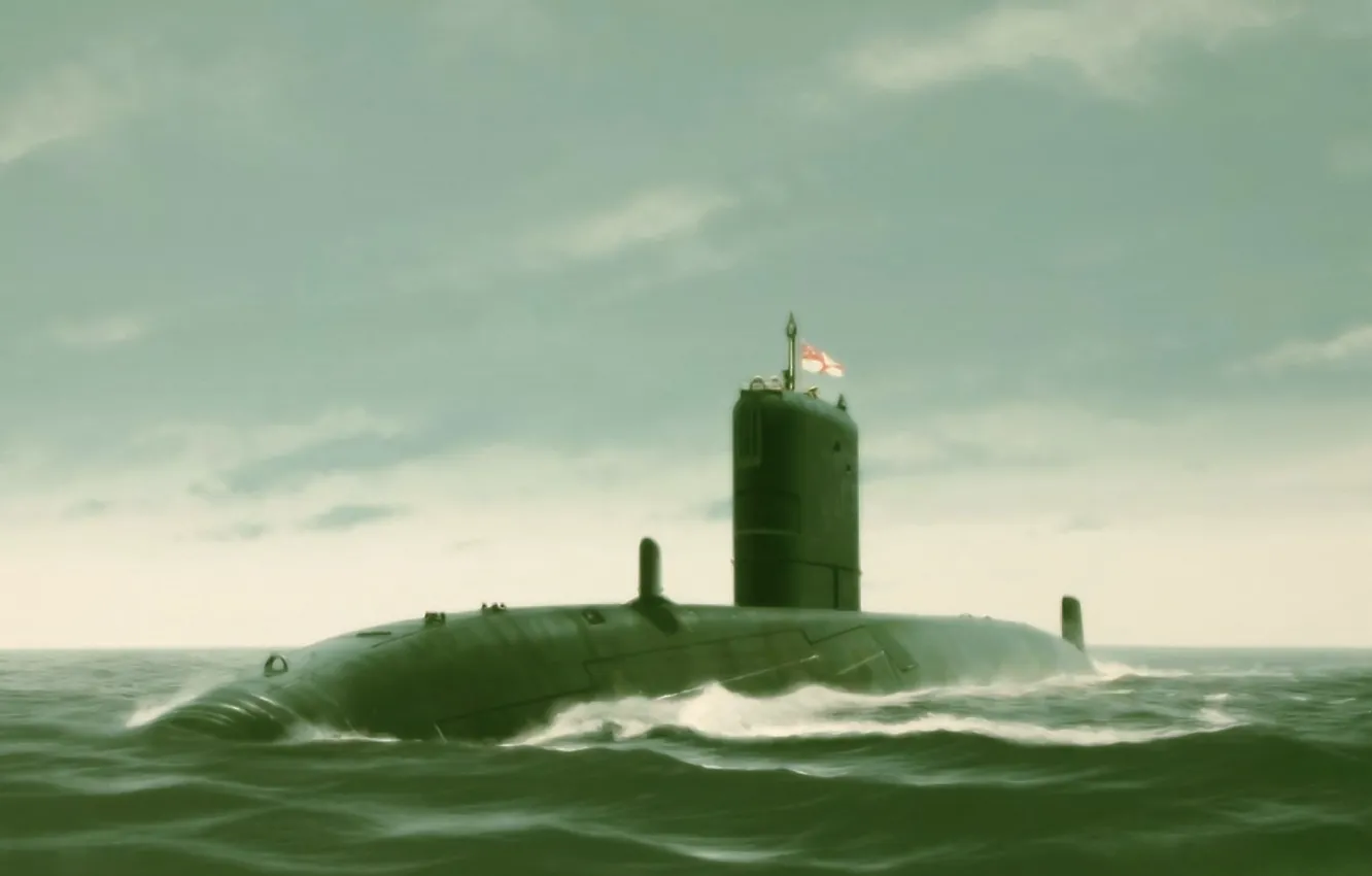Фото обои art, submarine, painting. drawing, HMS Trenchant, ivan Berryman