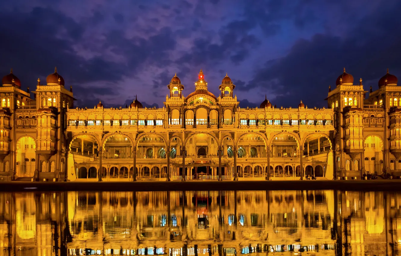Фото обои Индия, India, штат Карнатака, Karnataka, Mysore Palace, Майсурский дворец, Майсуру, Mysuru