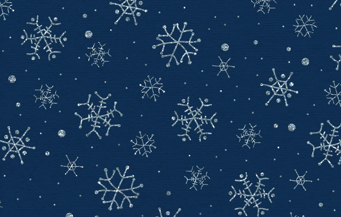 Фото обои зима, снег, снежинки, текстура, Рождество, Новый год, синий фон
