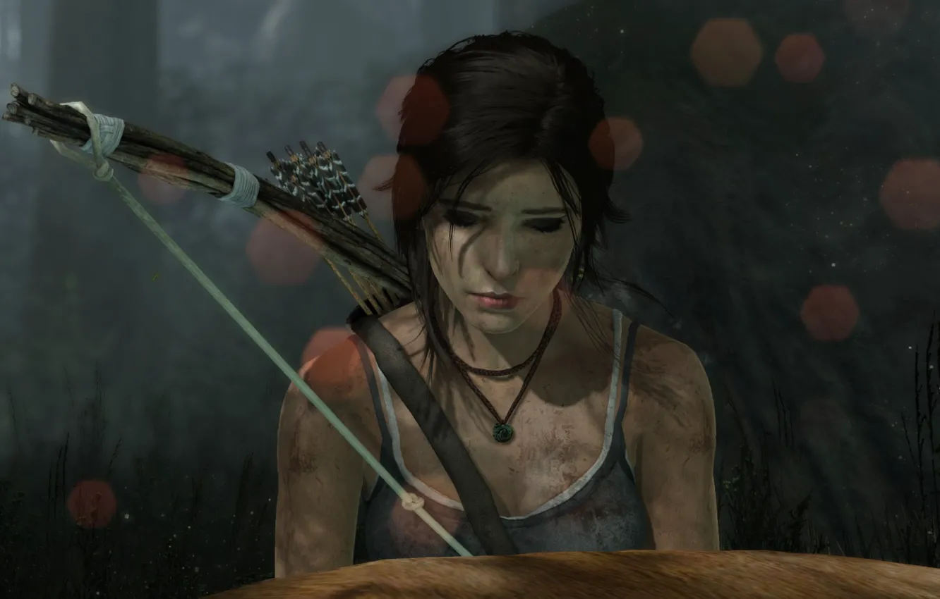 Фото обои девушка, игра, лук, Tomb Raider, Лара Крофт, приключения