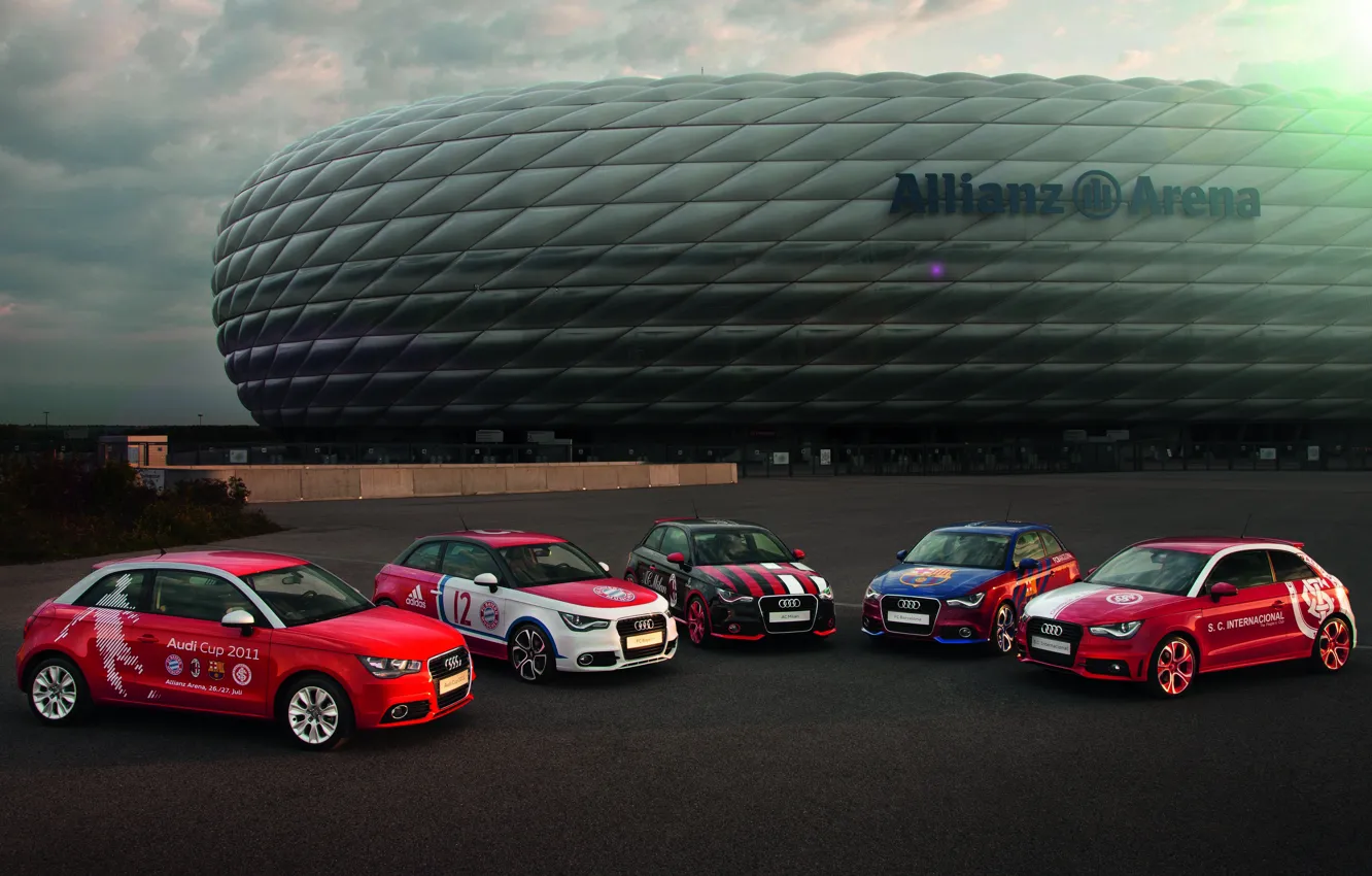 Фото обои Audi, Ауди, Машины, Allianz Arena, Альянц Арена, Audi Cup