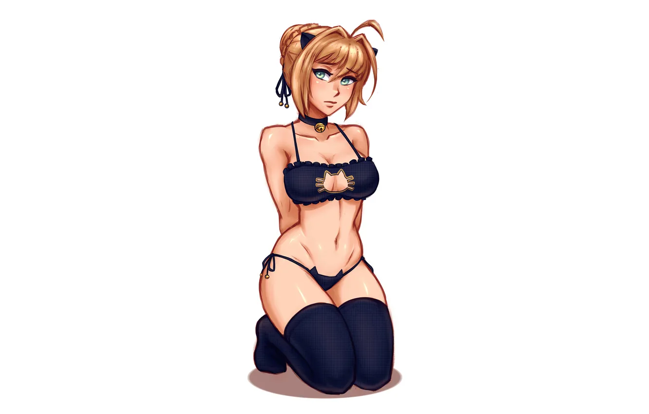 Фото обои girl, sexy, lingerie, pantsu, bra, Fate Stay Night, cleavage, panties