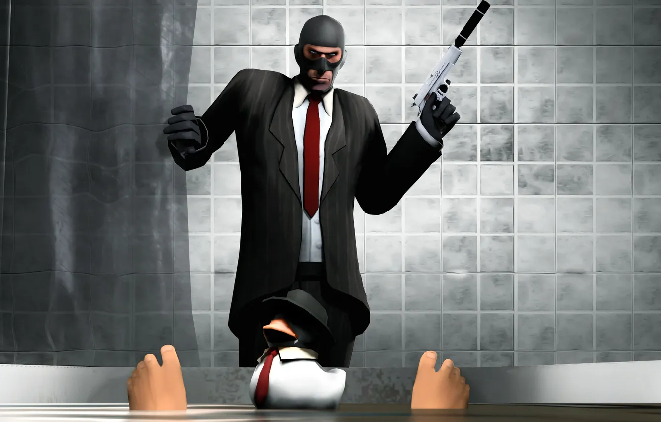Фото обои шпион, Team Fortress 2, spy, Hitman: Blood Money