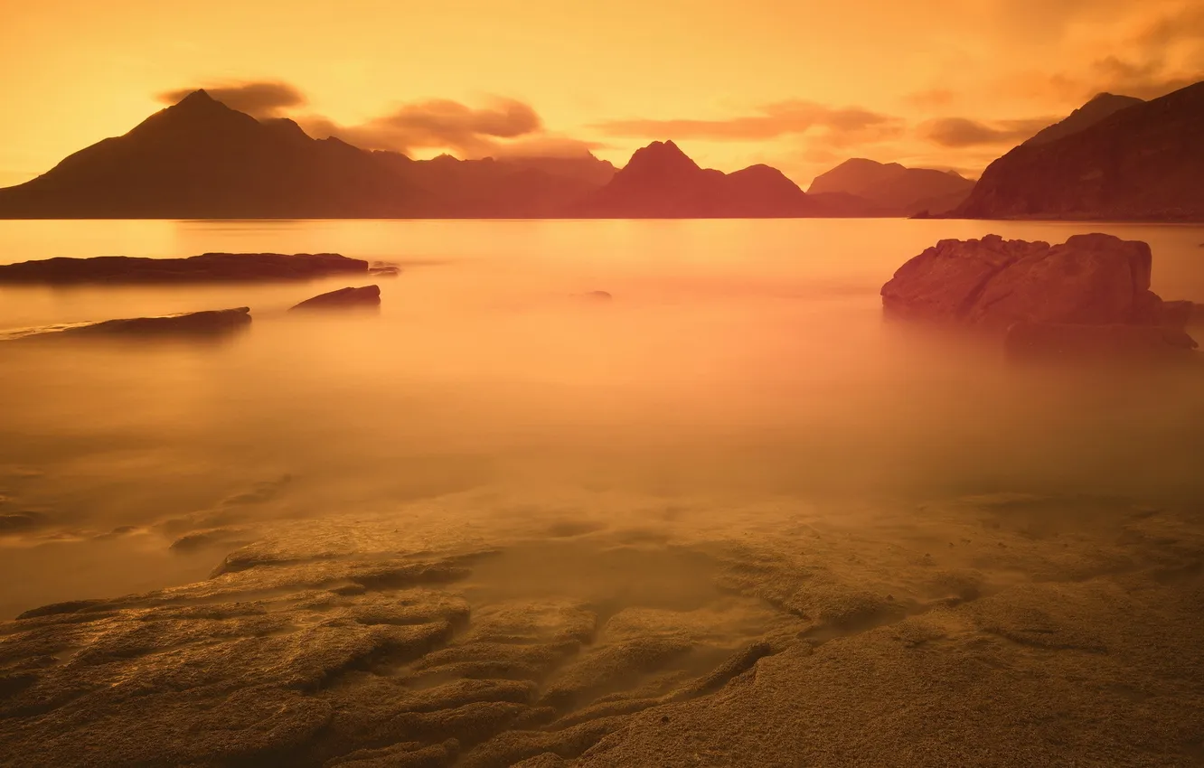 Фото обои море, пейзаж, закат, Scotland, Elgol
