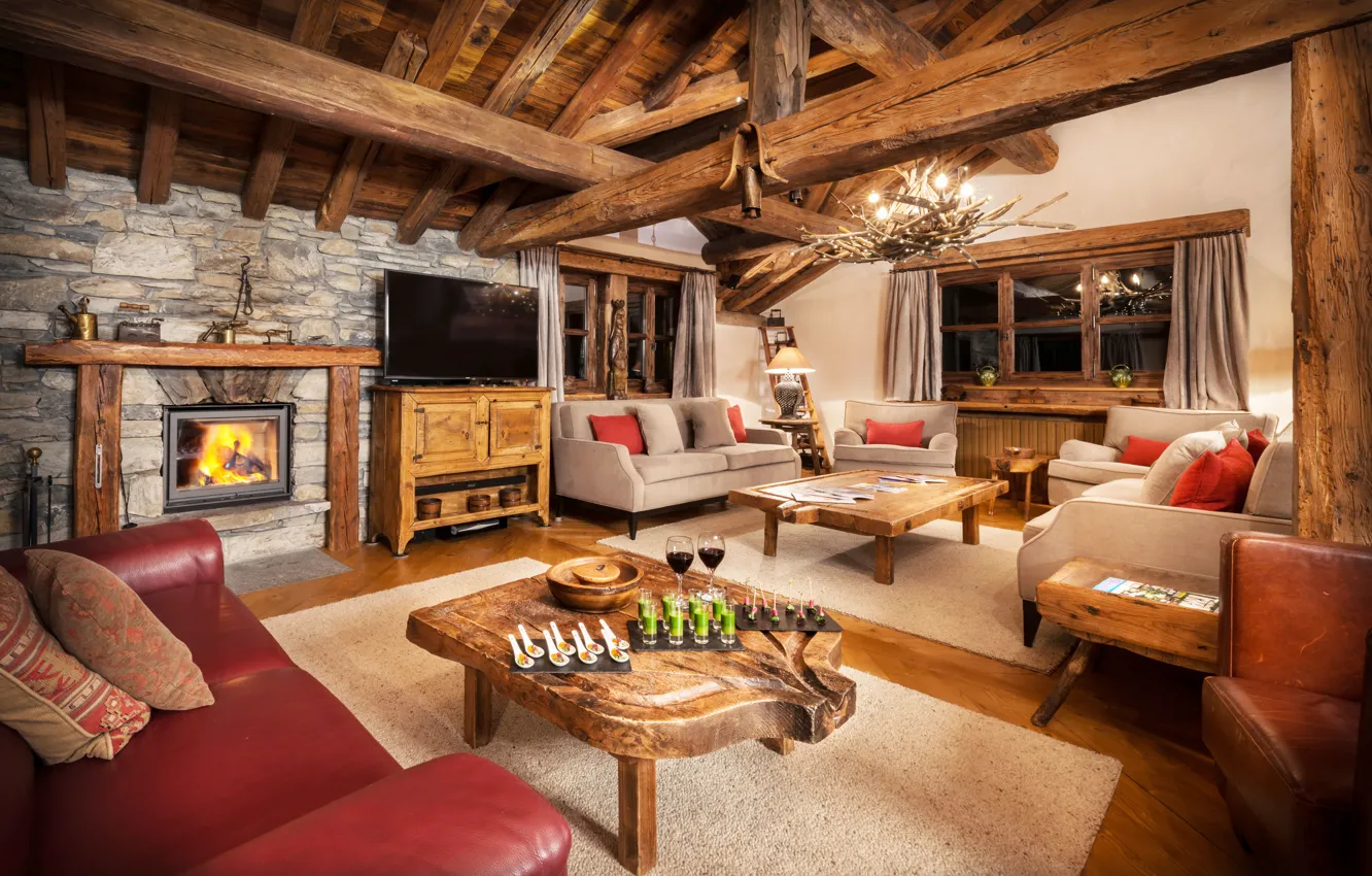 Фото обои living room, Val d’Isère, Luxury Ski Hotel
