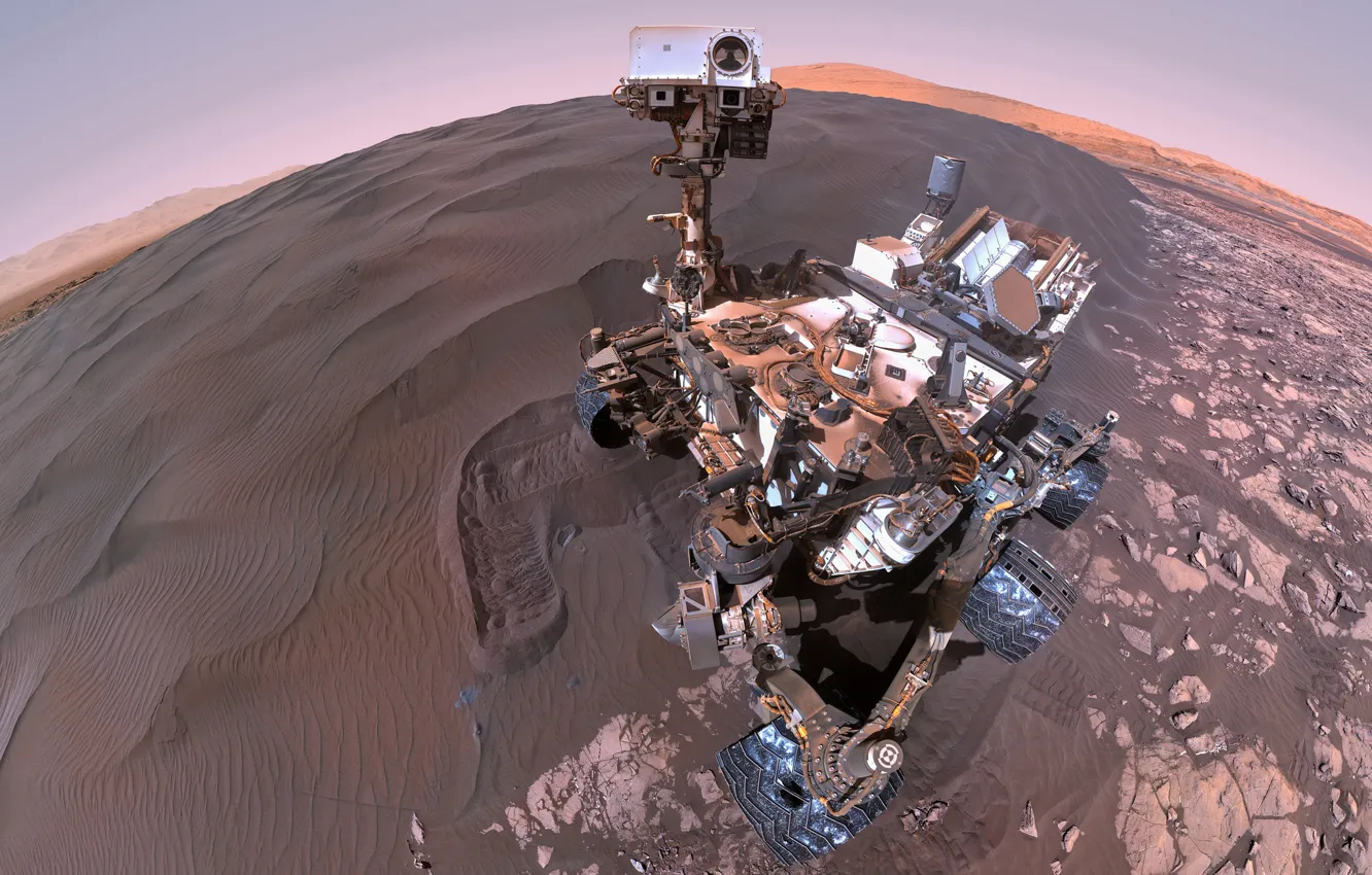 Фото обои Марс, марсоход, Curiosity, Кьюриосити, поверхностность