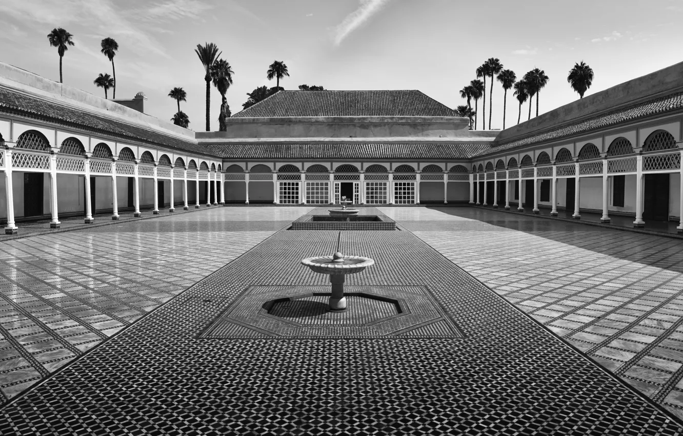 Фото обои двор, Марокко, Марракеш, Дворец Бахия