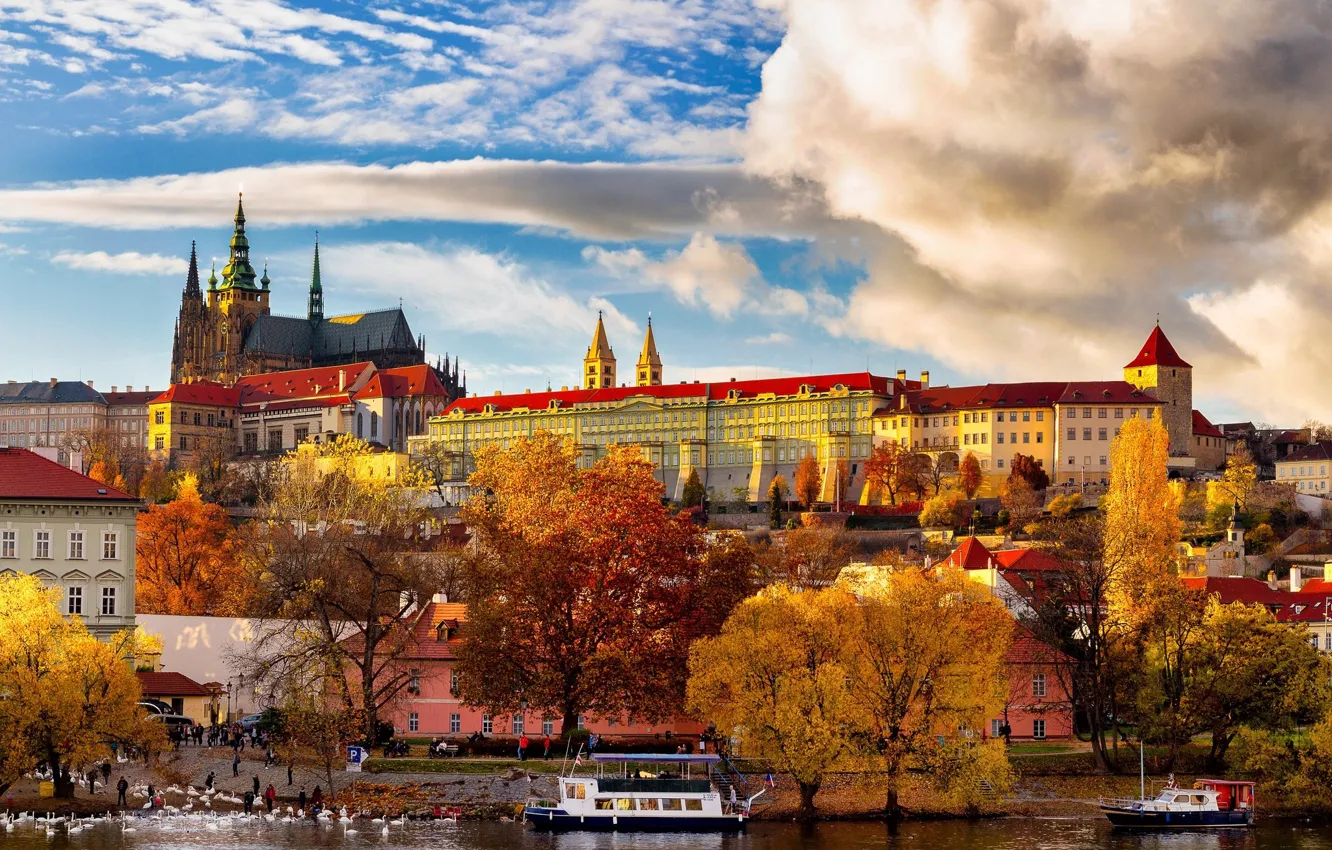 Фото обои осень, Прага, Чехия