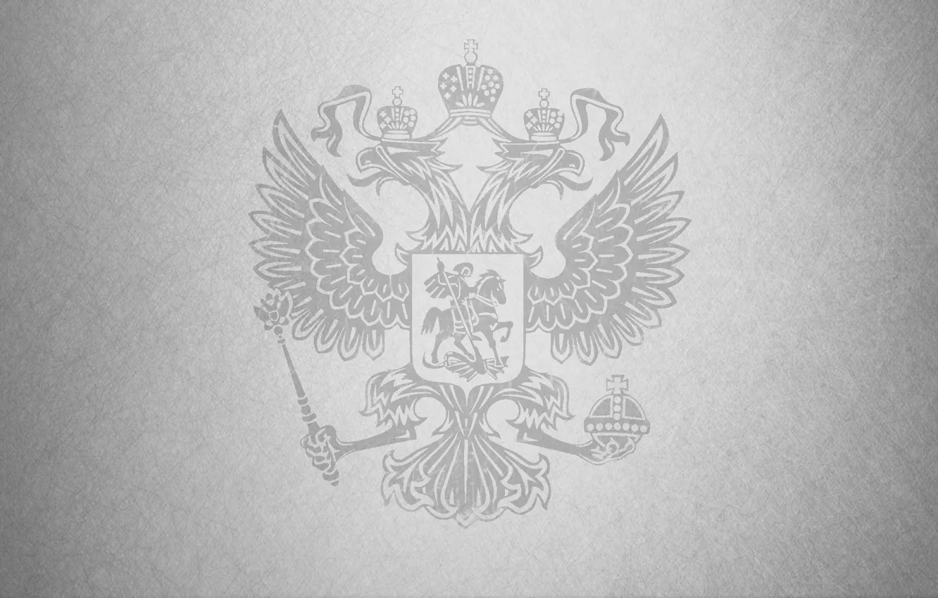 Фото обои царапины, герб, серый фон, россия
