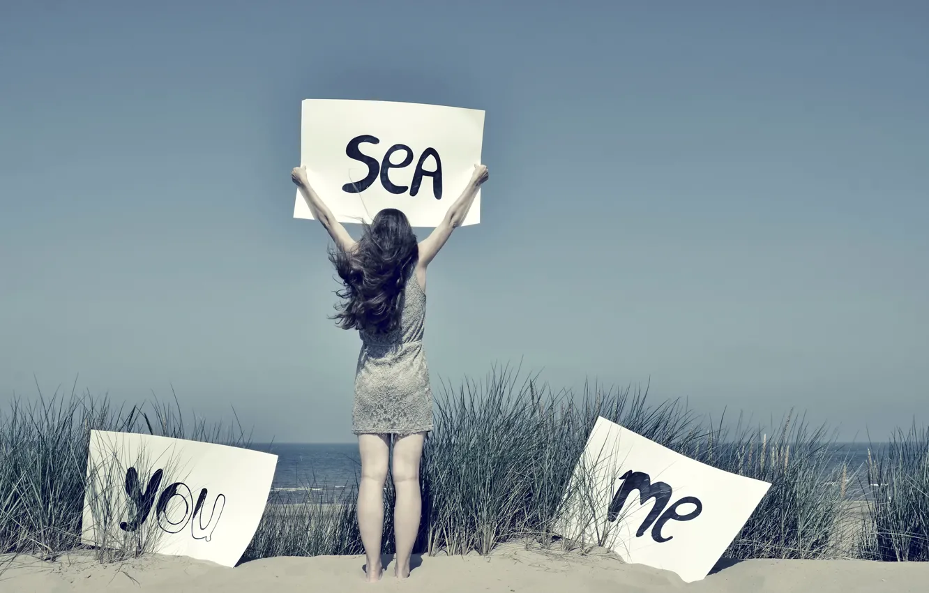 Фото обои девушка, Sea, You, берег.море