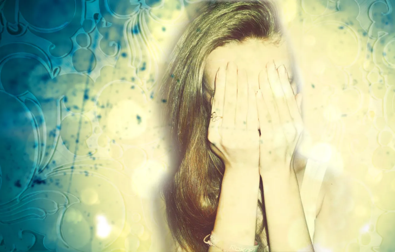 Фото обои девушка, абстракция, текстура, руки