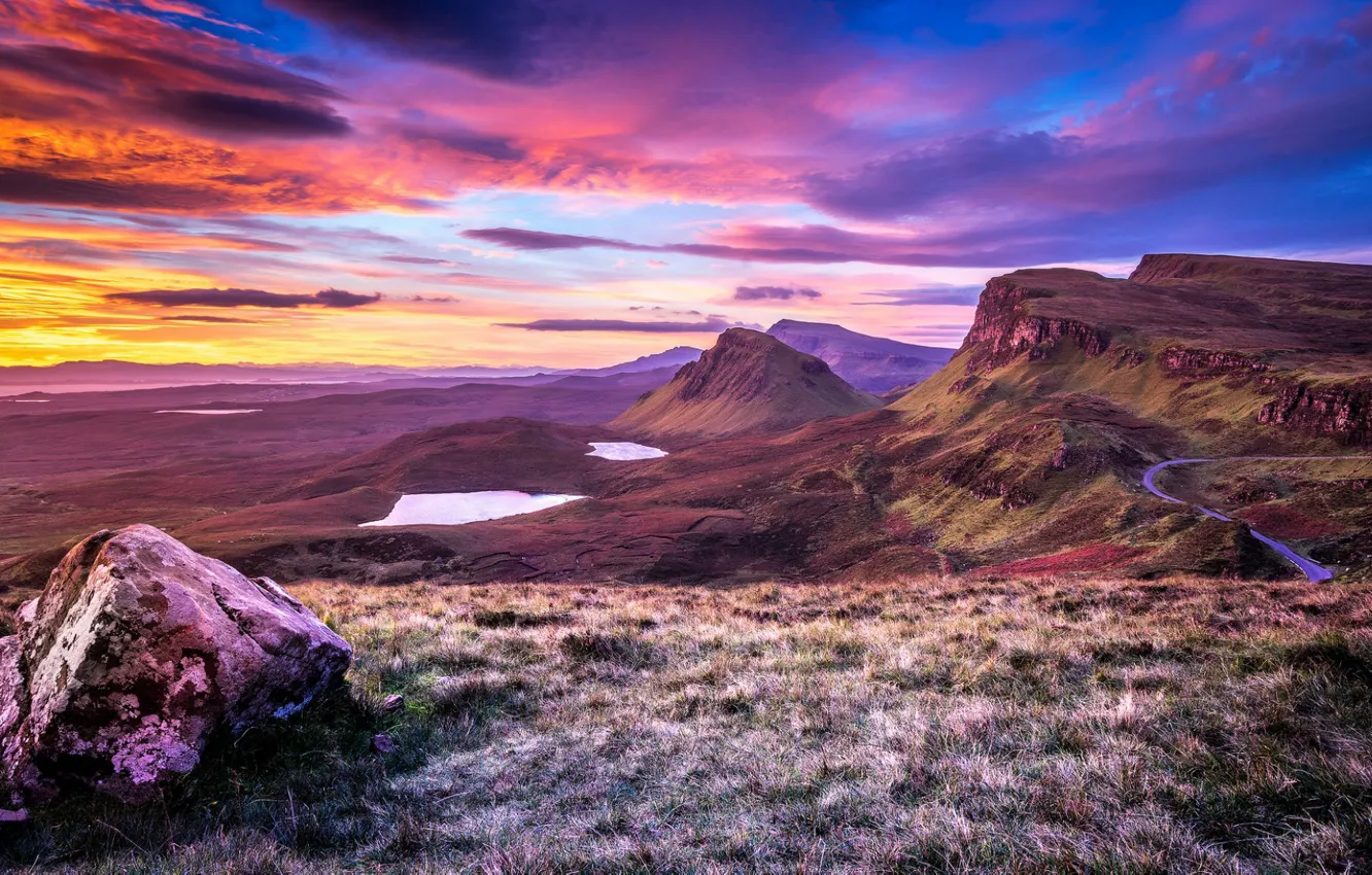 Фото обои закат, Шотландия, Scotland, Isle of Skye