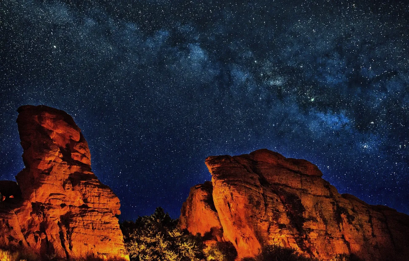 Фото обои sky, landscape, night, wilderness