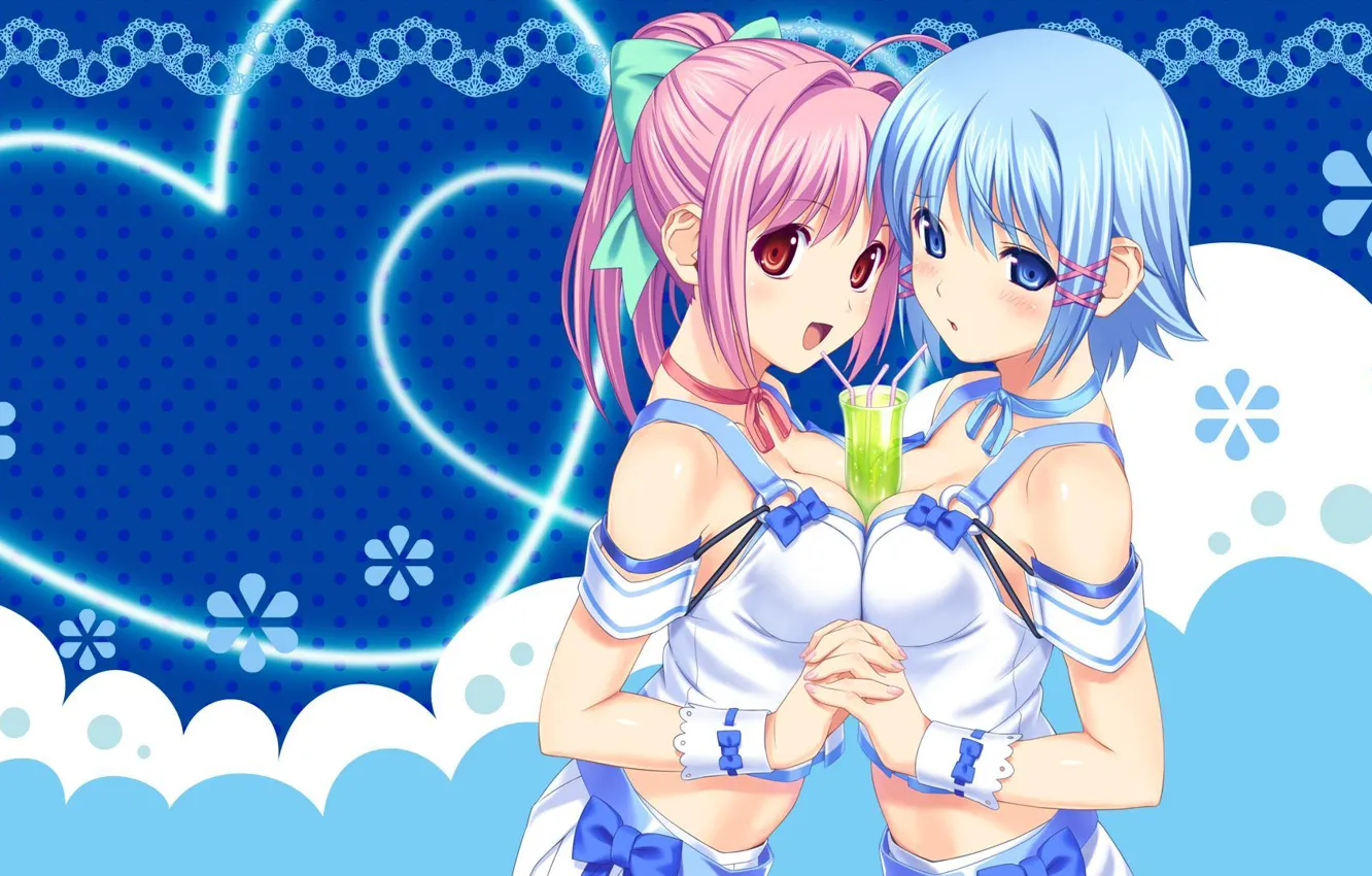 Фото обои аниме, арт, девочка, стаканчик, tropical kiss