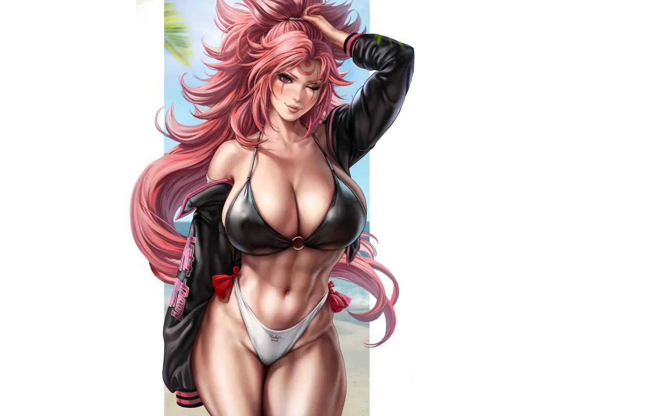 Фото обои girl, hot, sexy, boobs, anime, breasts, babe, oppai