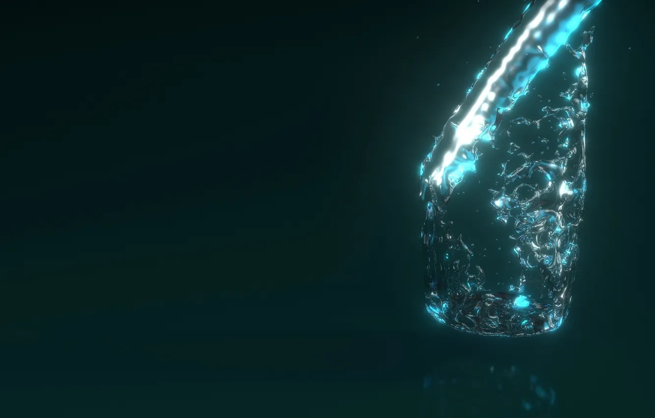 Фото обои glass, 3ds max, water, render, rendering, real, max, flow