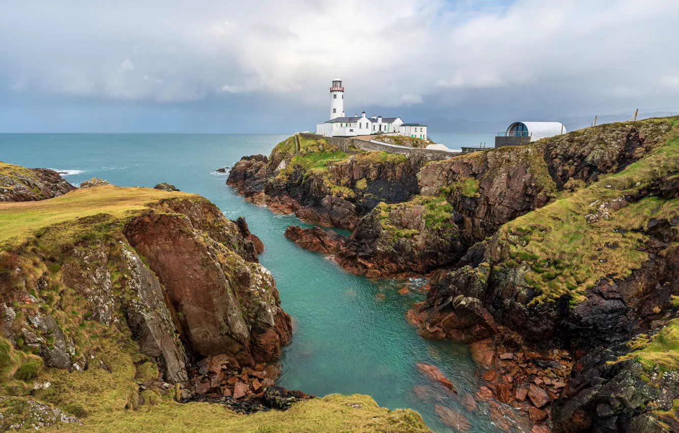 Фото обои побережье, маяк, Ирландия, Donegal, Fanad Lighthouse