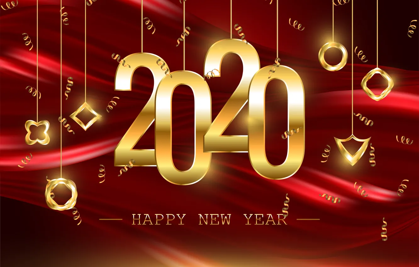 Фото обои украшения, цифры, Новый год, 2020
