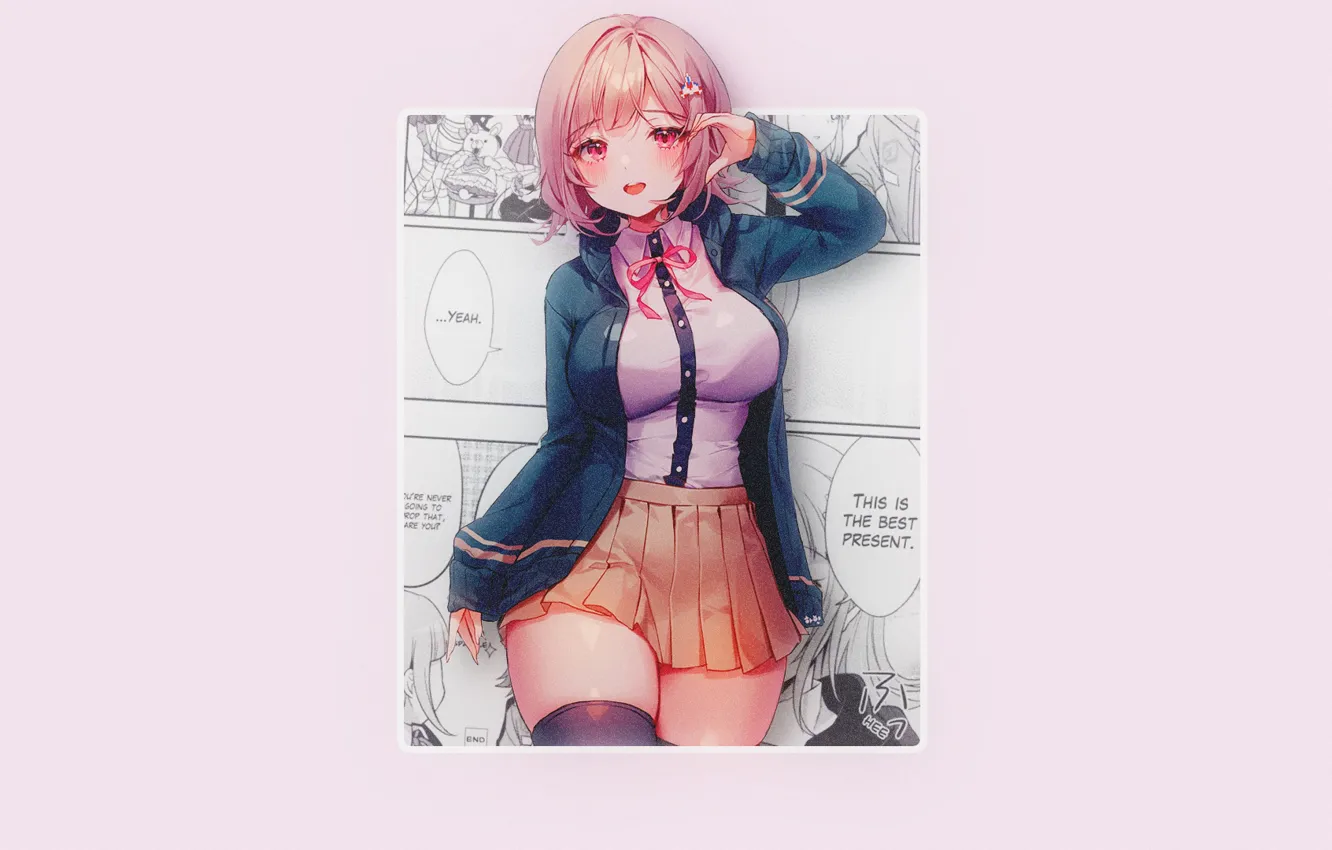 Фото обои minimalism, anime, manga, anime girls, simple background, Danganronpa, speech bubble, Nanami Chiaki