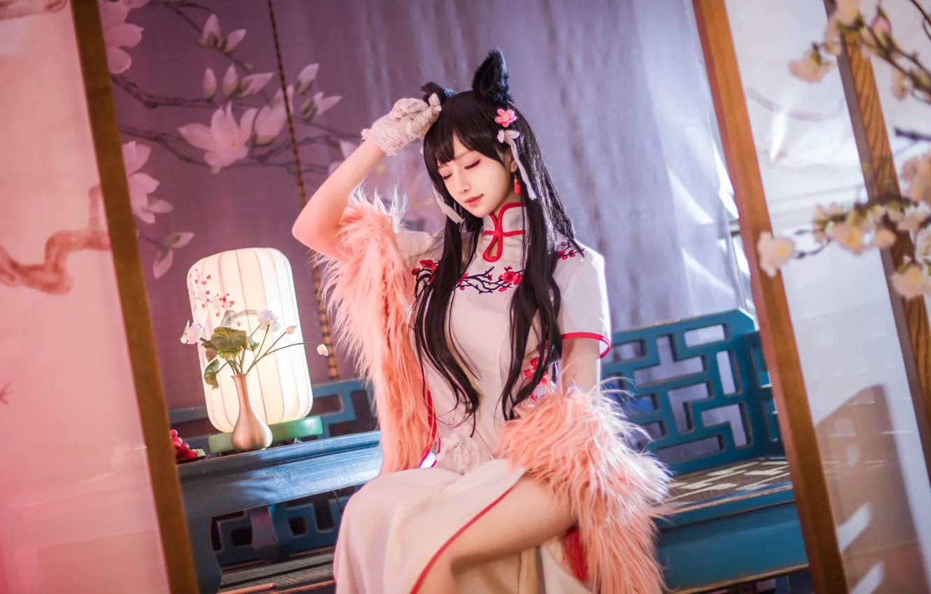 Фото обои девушка, одежда, азиатка