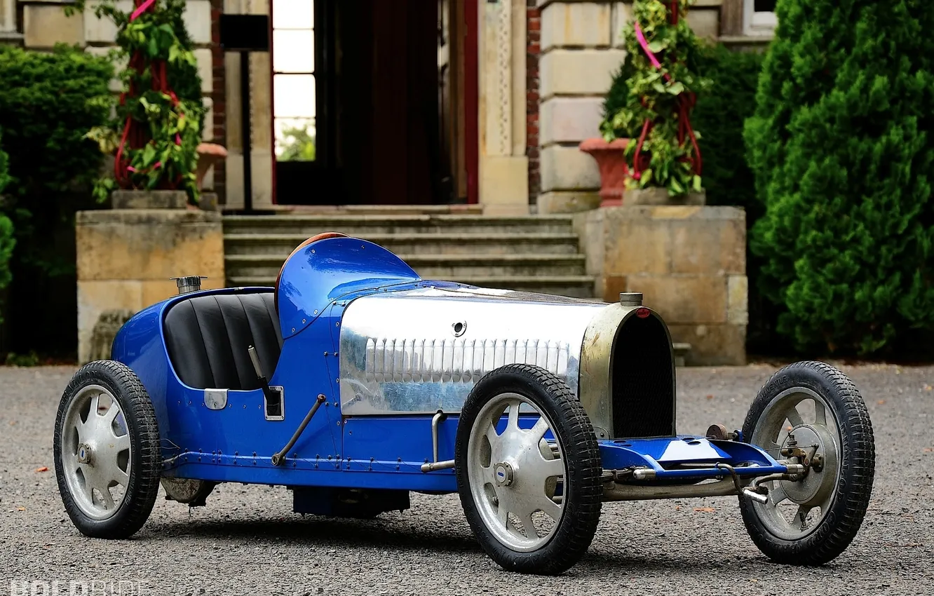 Фото обои авто, синий, ретро, замок, красота, серебряный, bugatti, хром