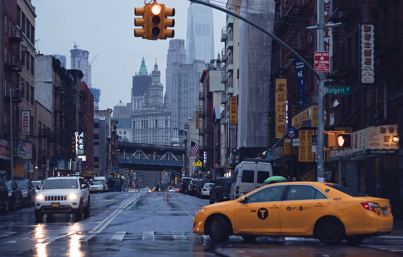 Фото обои USA, New York, Taxi
