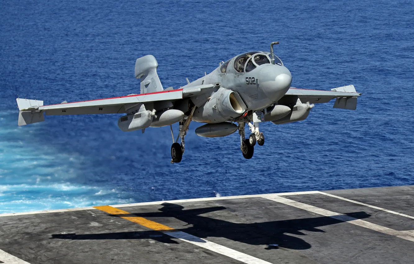 Фото обои палуба, самолёт, Grumman, Prowler, палубный, EA-6B