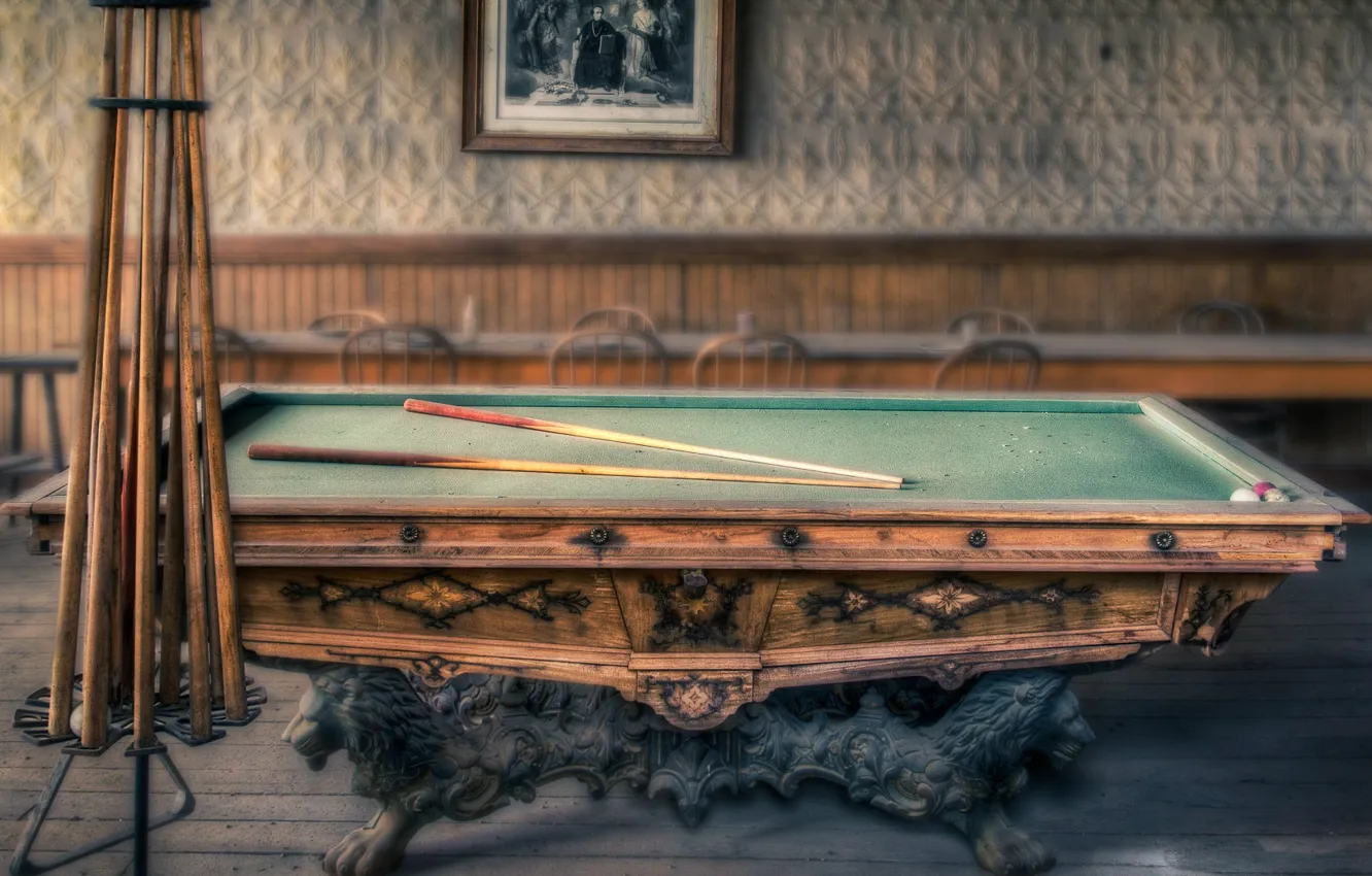 Фото обои pool, vintage, old, billiards