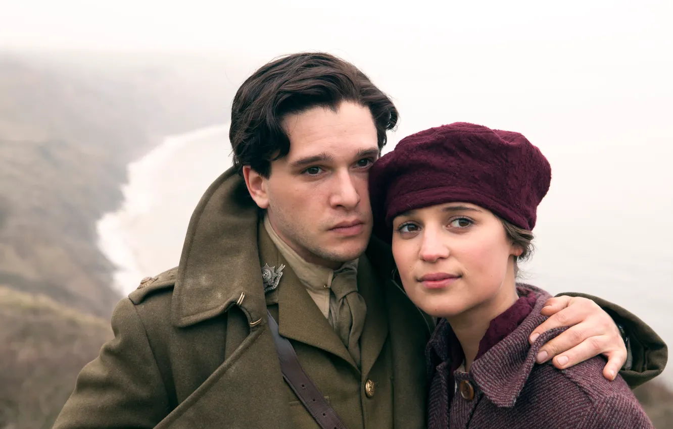 Фото обои Kit Harington, Alicia Vikander, в фильме, Testament of Youth, Воспоминания о будущем, разделённые войной, соединённые …