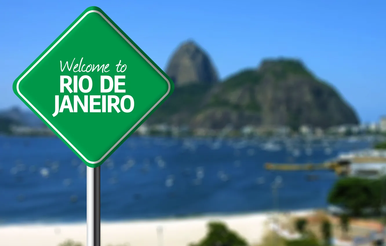 Фото обои фон, знак, Рио-де-Жанейро, Rio de Janeiro