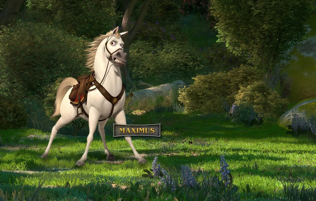 Фото обои конь, мультфильм рапунцель, максимус, maximus