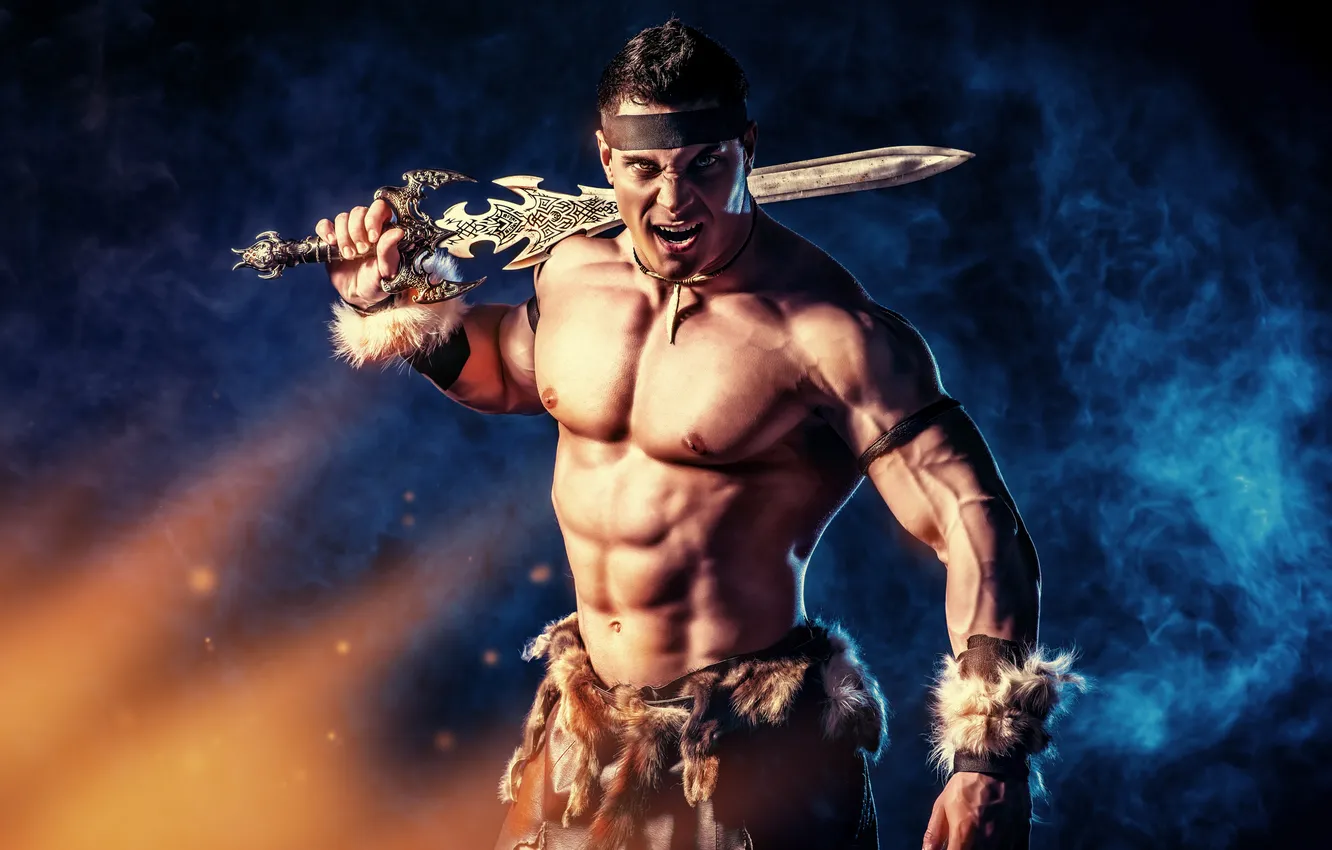 Фото обои battle, body, clothing, brave, barbarian, brutal, bodybuilder, bravery