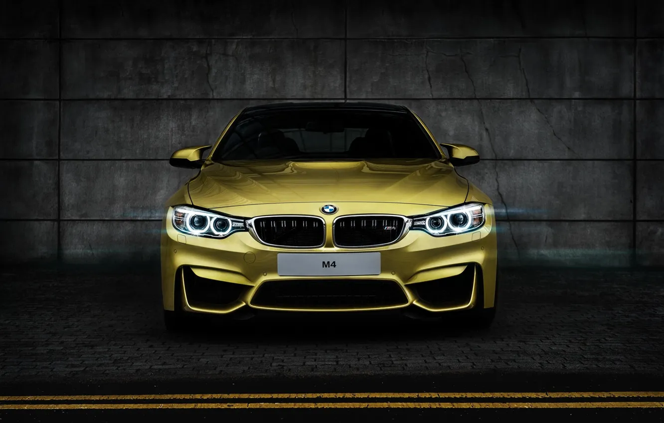 Фото обои бмв, BMW, жёлтая, yellow, Coupe, front, F82, Tomirri photography