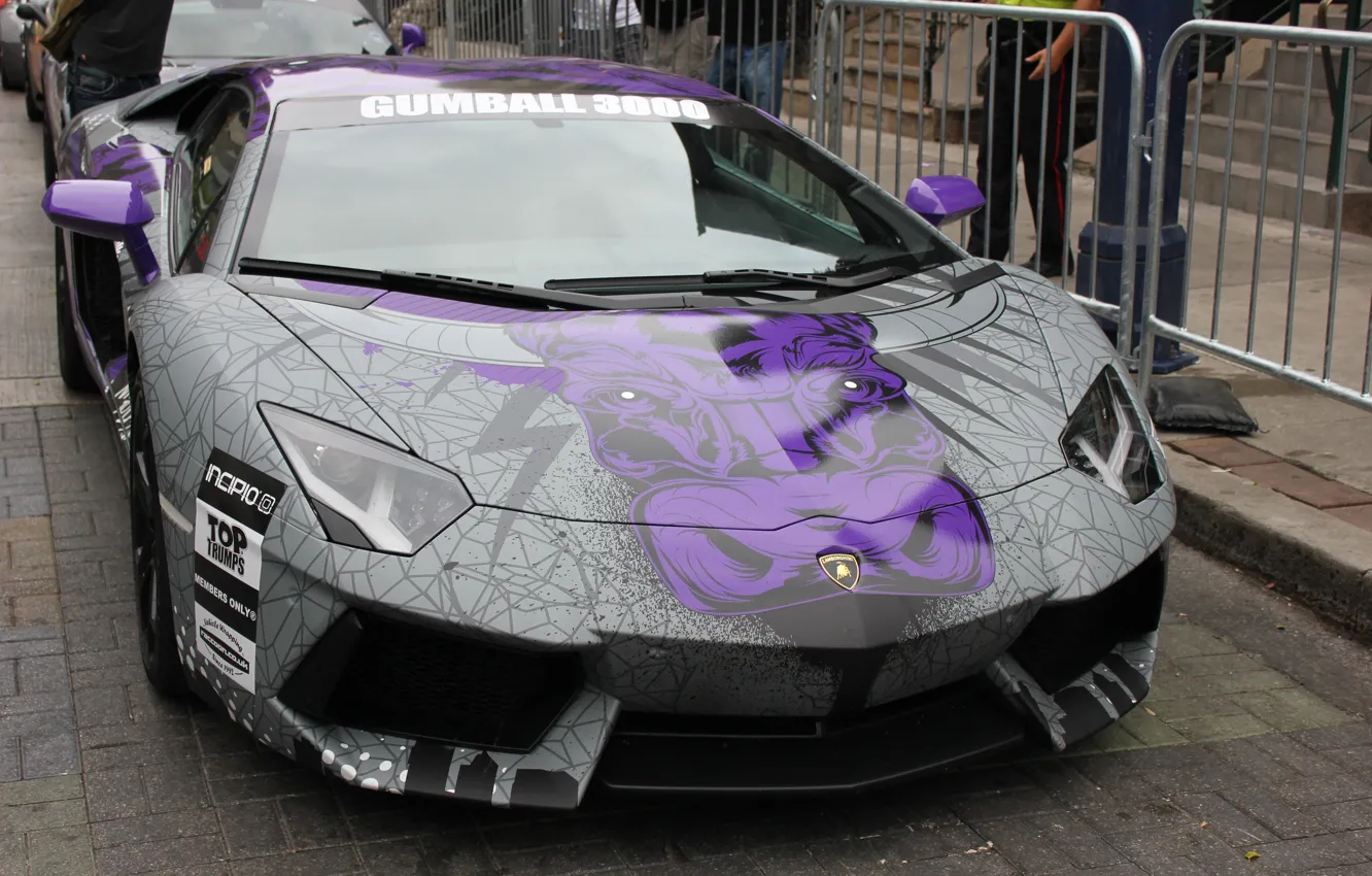 Фото обои supercar, aventador, lamborgini, gumball 3000