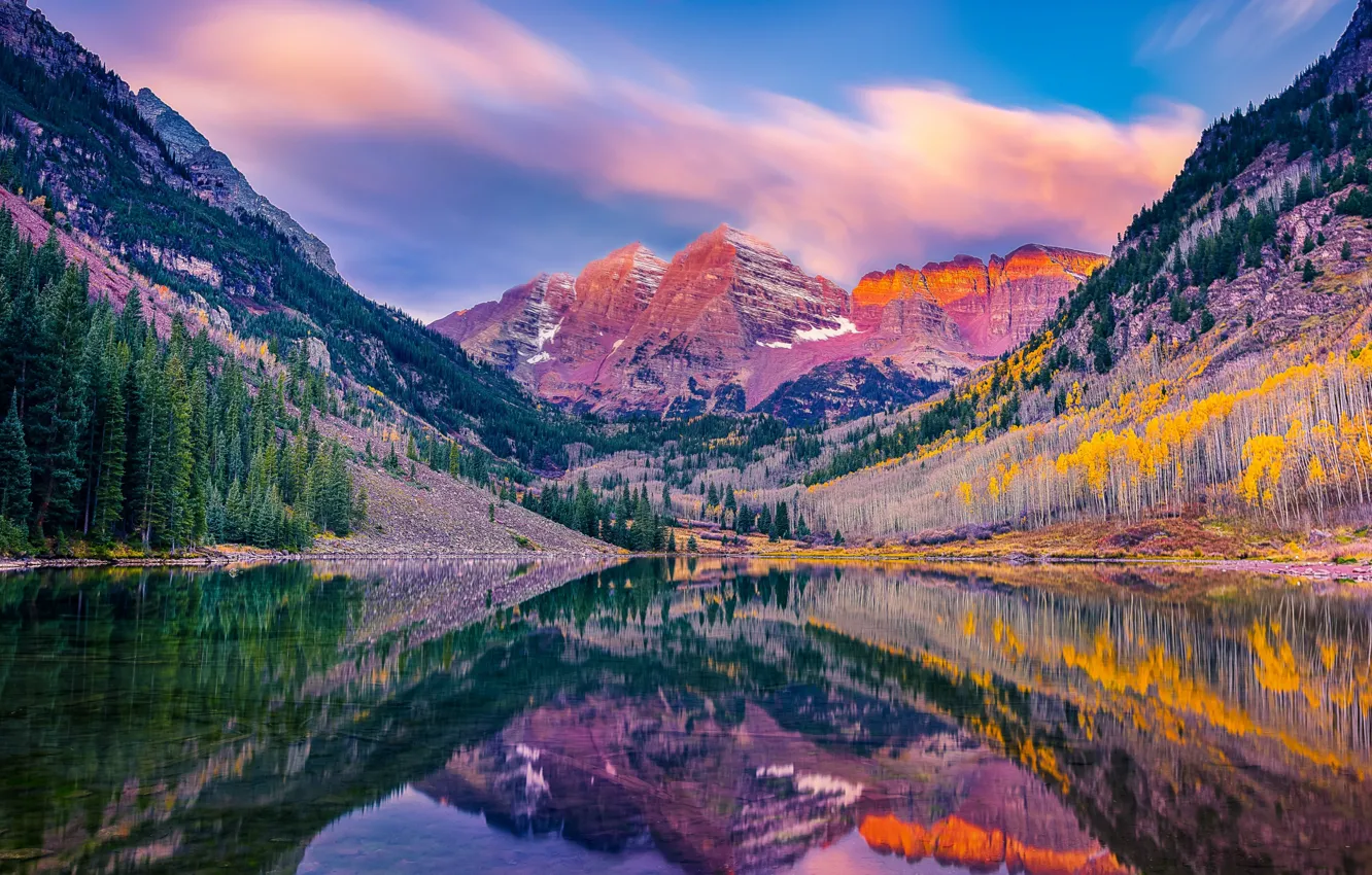 Фото обои Колорадо, USA, США, Colorado, Maroon Bells, Марун Беллс